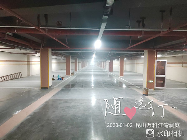 飞扬市政交通设施昆山地下车库划线万科江湾澜庭项目