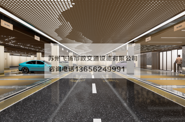 万科左岸车库划线设计效果宣传图